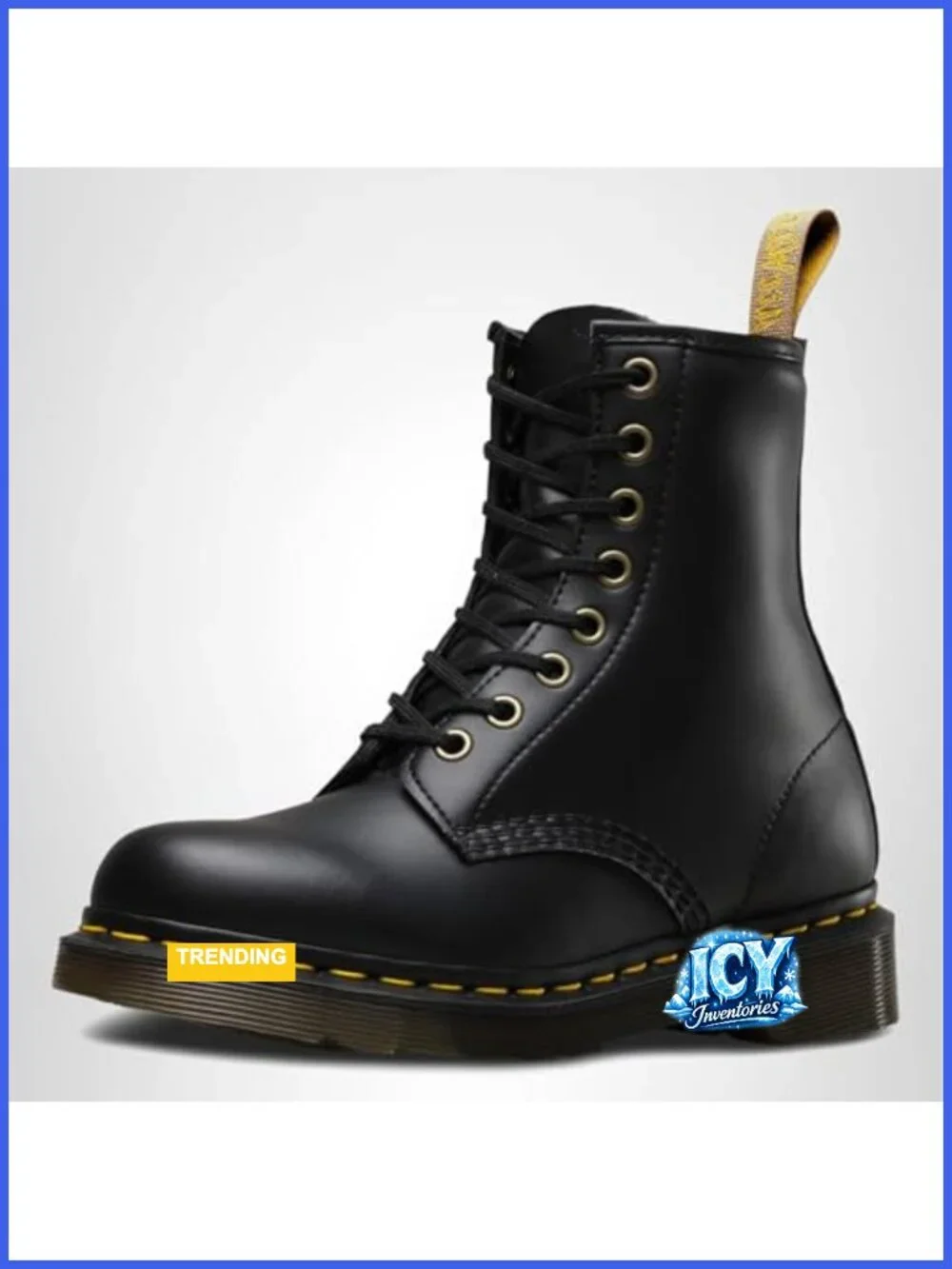 8 Eye Combat Boots Goodyear Welt Slip Resistance Vegan Synthetic